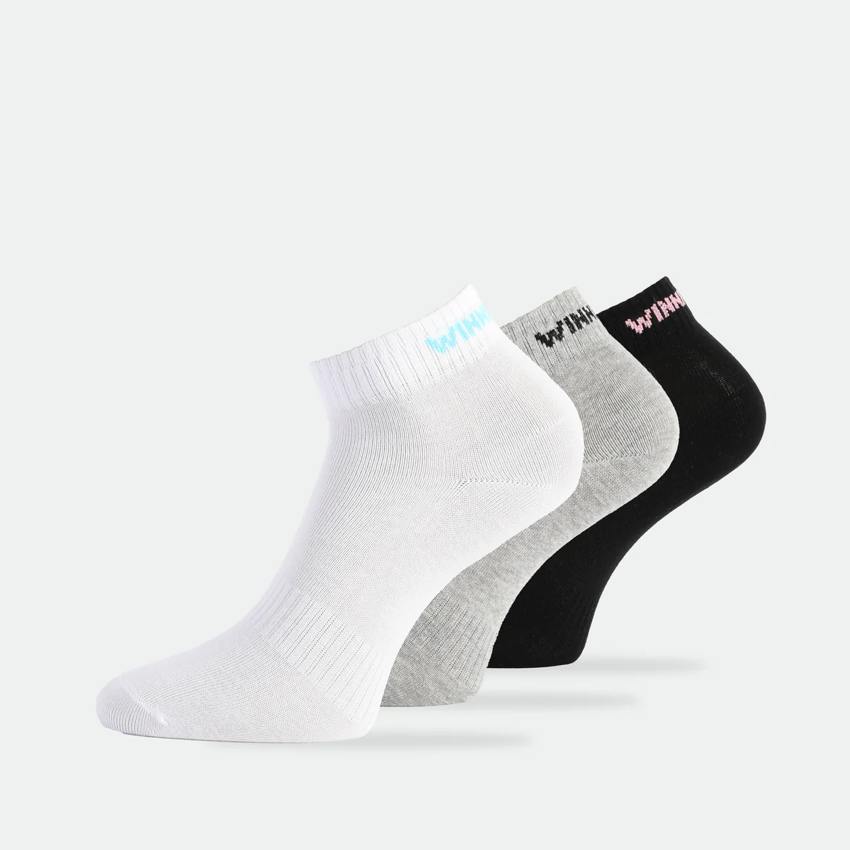 Ribbed Cuff Quarter Socks 3 Pairs