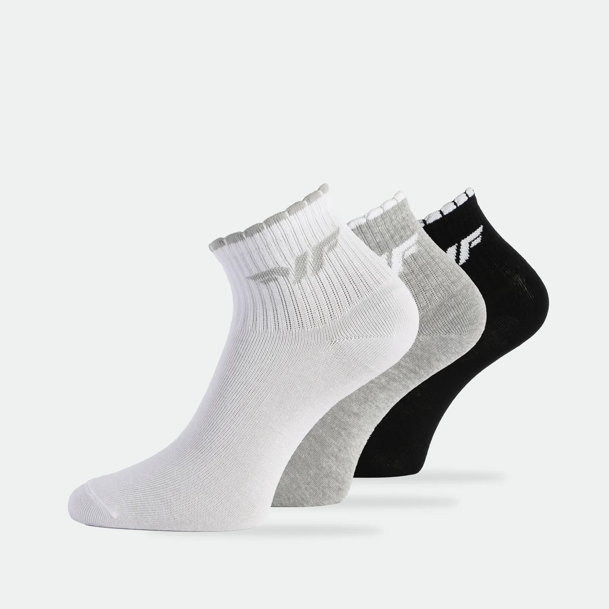 Scallop Quarter Socks 3 Pairs
